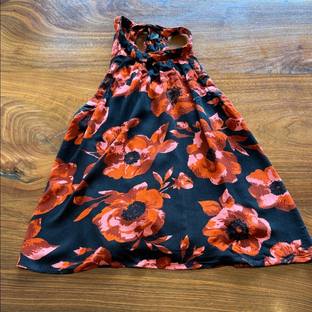 Red Floral Halter Top